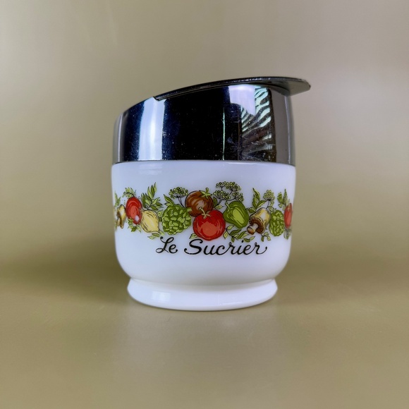 GEMCO Other - Vintage Gemco “Le Sucrier” Sugar Dispenser | Milk Glass with Veggie Motif | USA